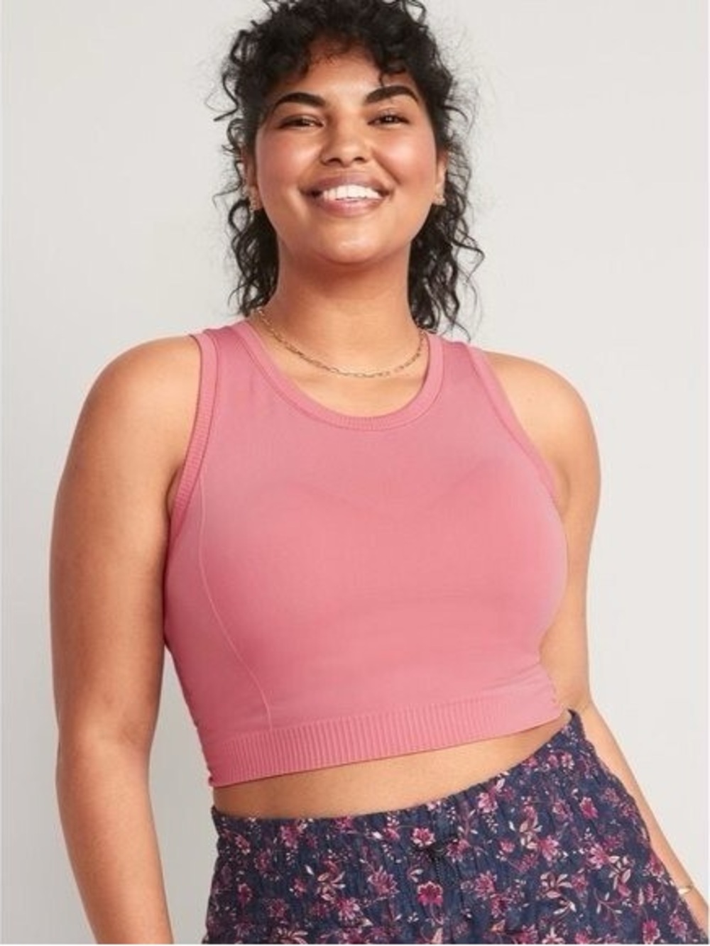 Old Navy Ribbed Crop Tank Top - Rose Pink